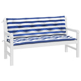 VIDAXL Garden Bench blazine 2 St Striped 150x50x7 cm tkanina bela in modra