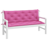 Vidaxl Gaartbank Këssen 2 15 150x50x7 cm Stoff rosa