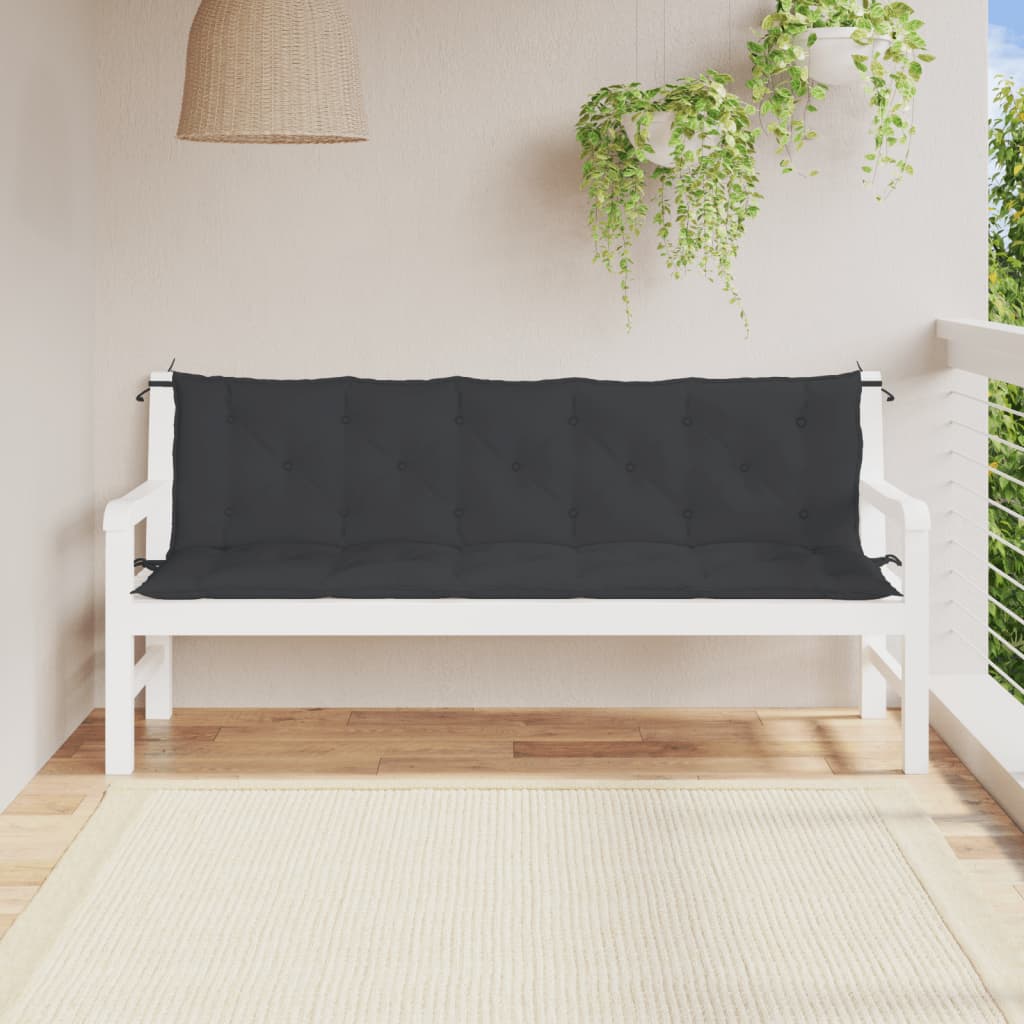 VIDAXL Garden Bench blazine 2 St 180x50x7 cm Oxford tkanina črna