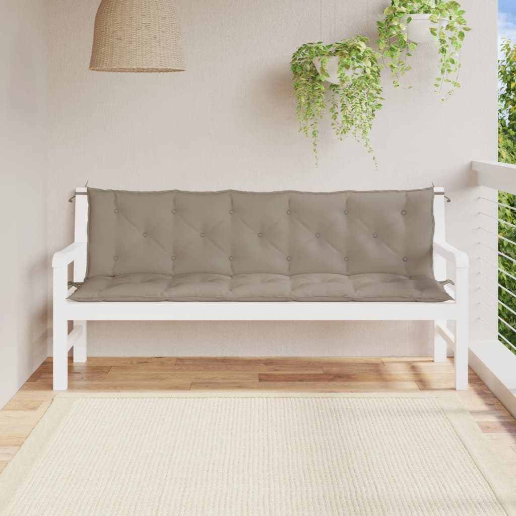 Vidaxl Garden Bench CUDIONS 2 st 180x50x7 cm oxford tyg taupe