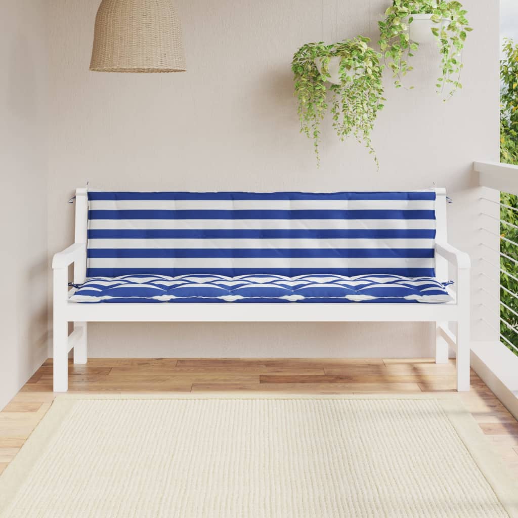 Vidaxl Garden Bench Puter 2 St. Oxford Stoff stripet hvitt og blå