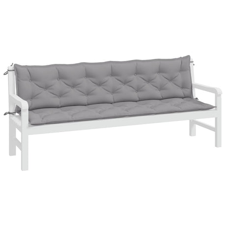 Vidaxl tuinbankkussens 2 st 200x50x7 cm oxford stof grijs