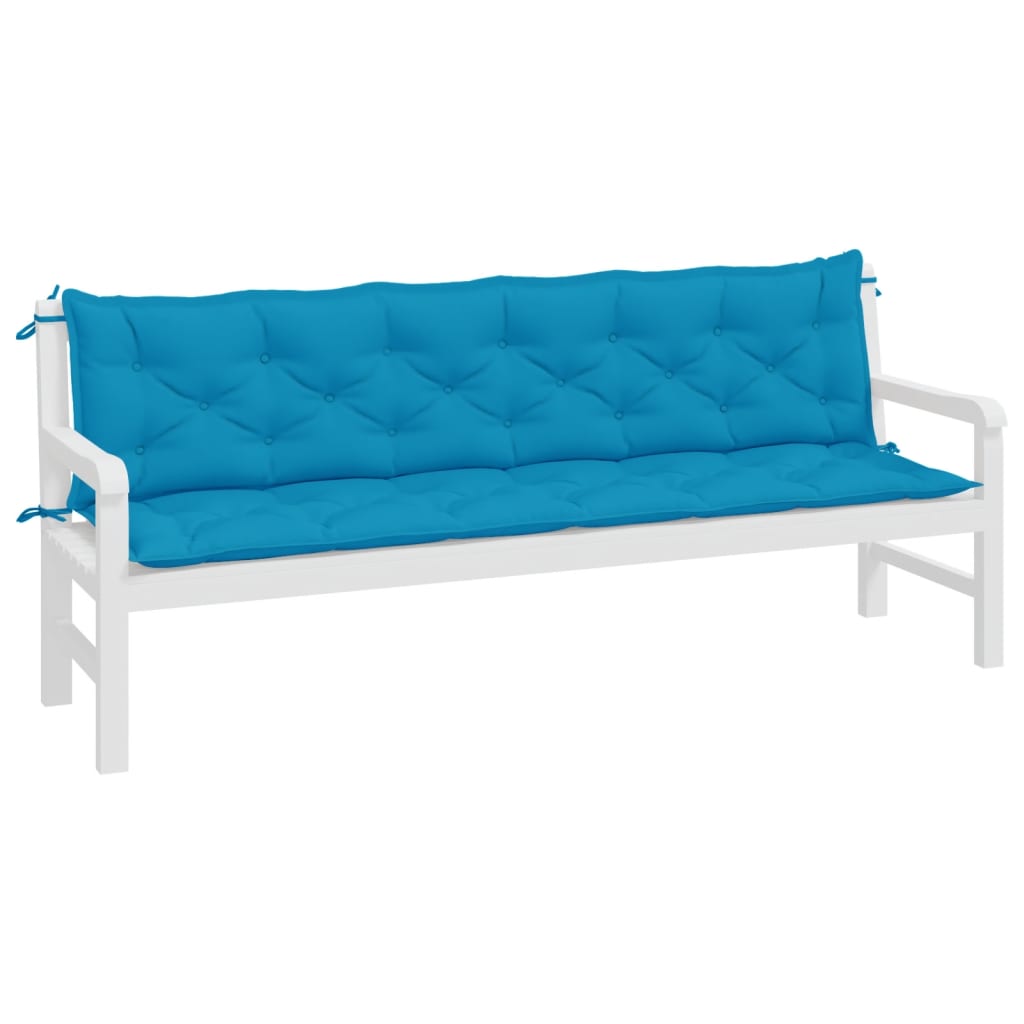 Vidaxl Garden Bench Cushions 2 St 200x50x7 cm tessuto oxford azzurro