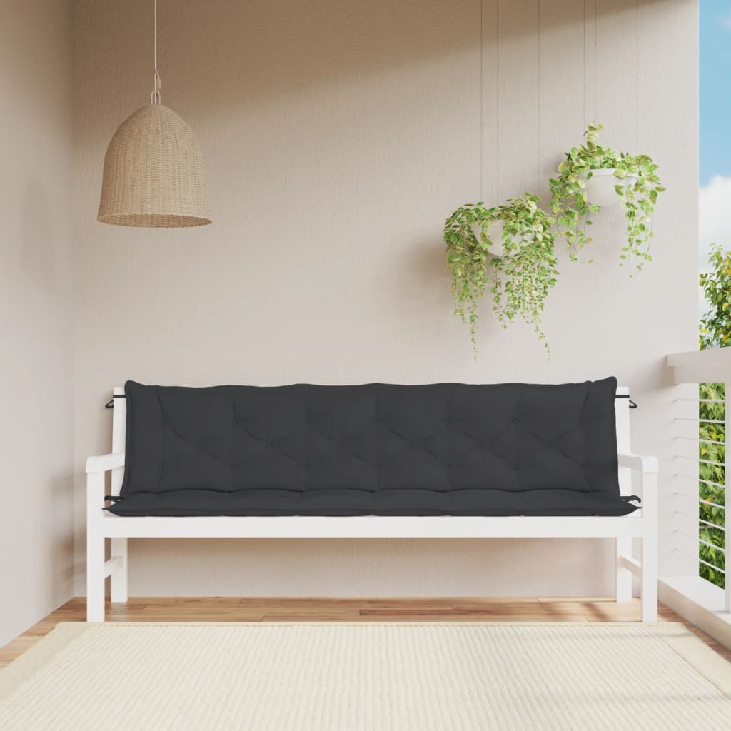 Vidaxl Garden Bench Cushions 2 ST 200x50x7 CM Oxford Fabric Negro