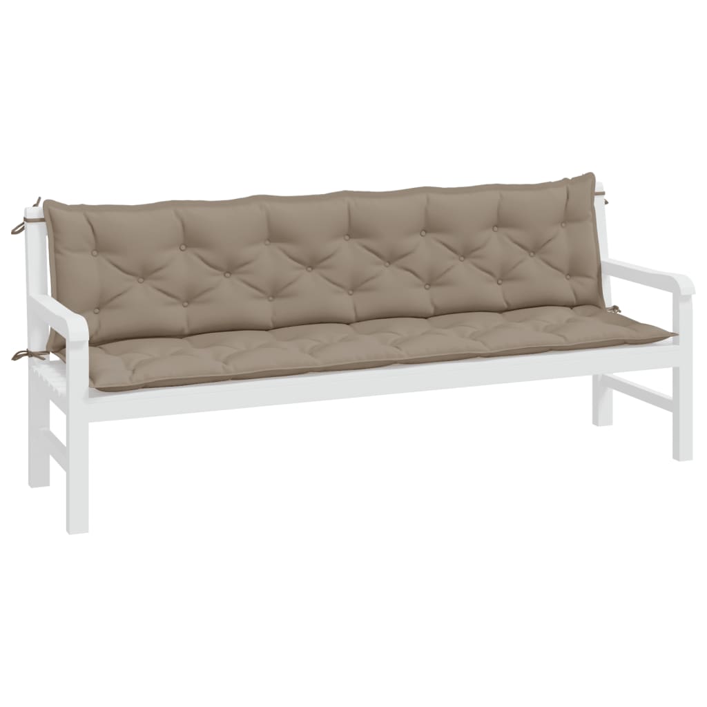 Vidaxl Garden Bench Cushions 2 ST 200x50x7 CM Oxford Fabric Taupe