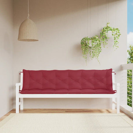 Vidaxl tuinbankkussens 2 st 200x50x7 cm oxford stof wijnrood