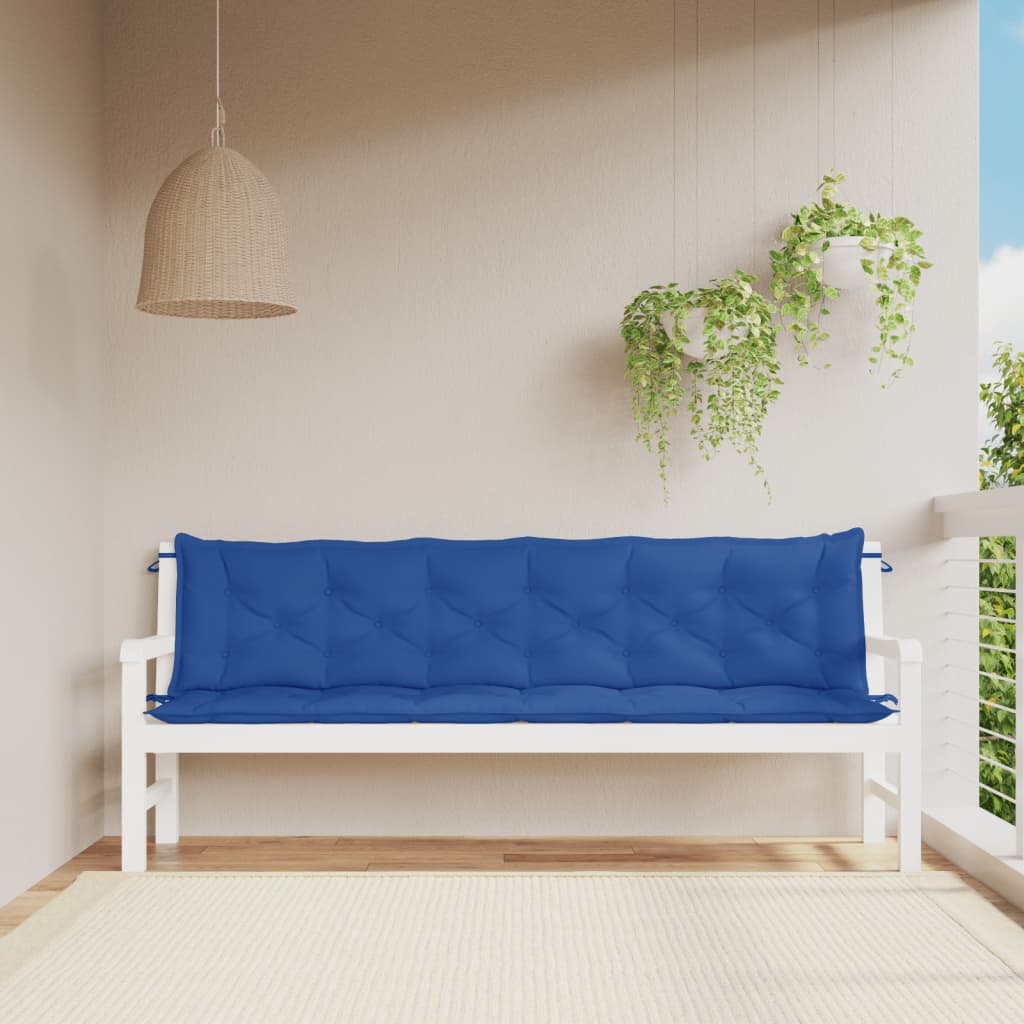 Vidaxl Garden Bench Cushions 2 ST 200x50x7 cm tessuto blu blu blu