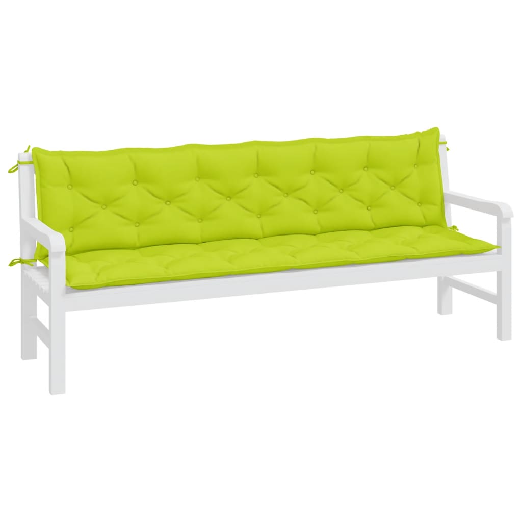 Vidaxl Garden Bench Cushions 2 St 200x50x7 cm tessuto Oxford Verde chiaro