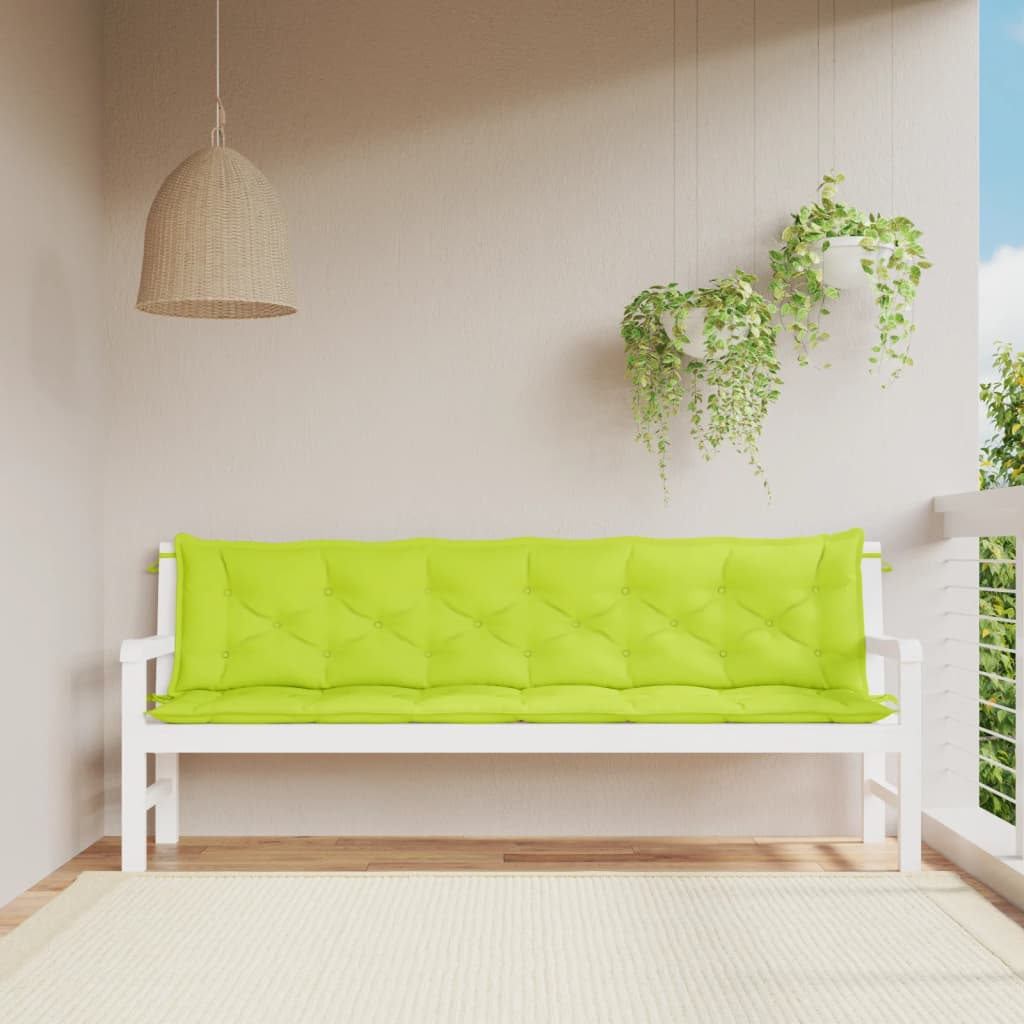 Vidaxl Garden Bench Cushions 2 St 200x50x7 cm tessuto Oxford Verde chiaro