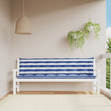 Vidaxl Garden Banc Cushions 2 Stripped 200x50x7 cm tissu blanc et bleu