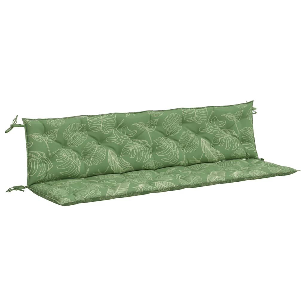 Vidaxl Garden Banch Cushions 2 pezzi Modello fogliare 200x50x7 cm tessuto