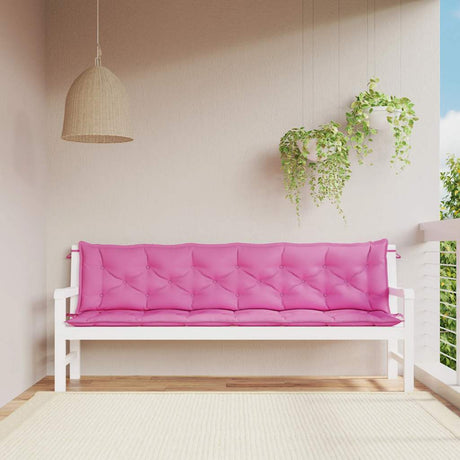 Vidaxl tuinbankkussens 2 st 200x50x7 cm stof roze