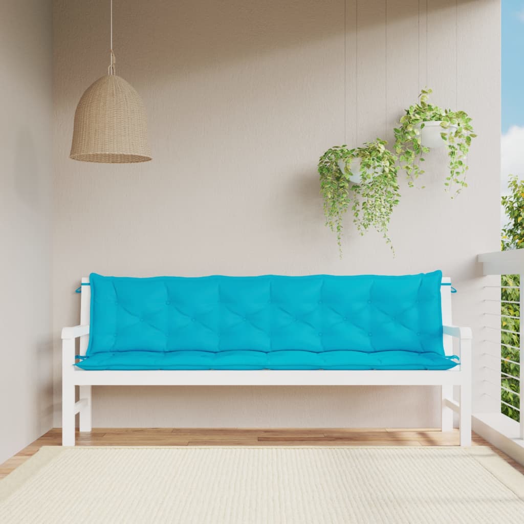 Vidaxl Garden Bench Cushions 2 St 200x50x7 cm tessuto turchese