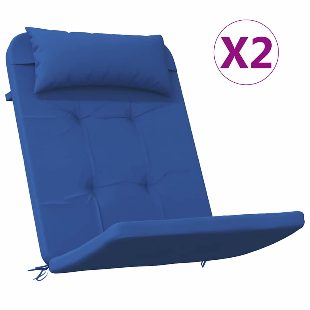 Vidaxl stoelkussens effen 2 pcs blauw 58 x 77 x 4,5 cm oxford stof