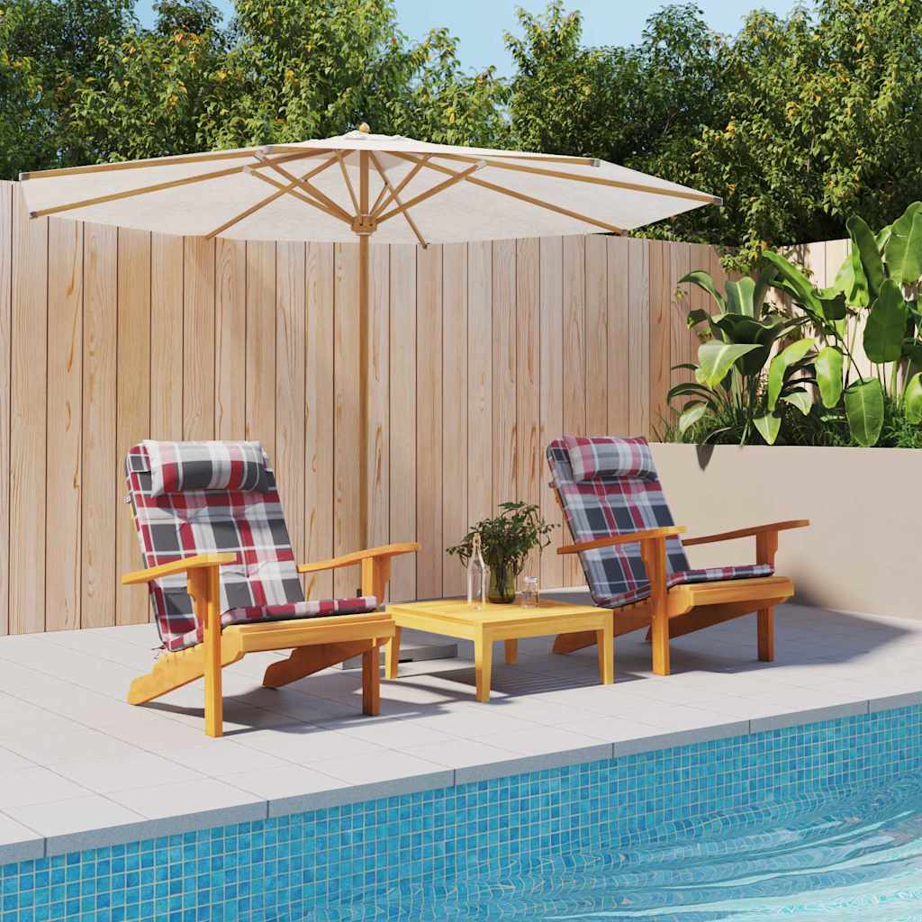 Vidaxl stoelkussens 2 pcs rood ruit 58 x 77 x 4,5 cm oxford stof