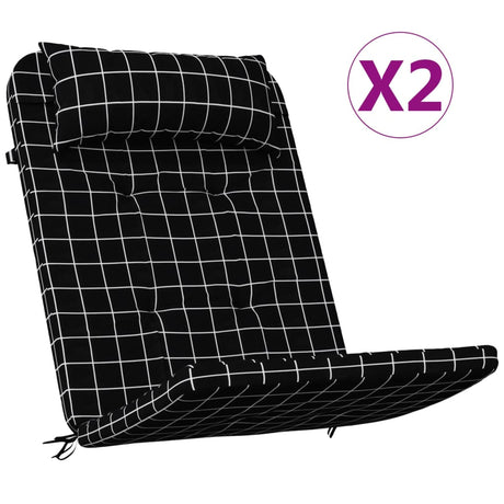 Vidaxl adirondack stoelkussens 2 st ruitpatroon oxford stof zwart