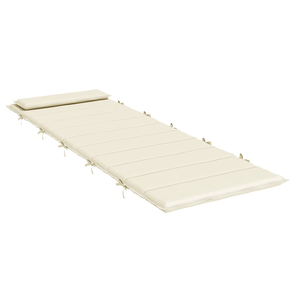 Vidaxl ligbedkussen 180x60x4 cm oxford stof crèmekleurig