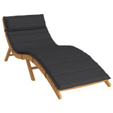 Vidaxl Lounger Cushion 180x60x3 cm Oxford tissu noir