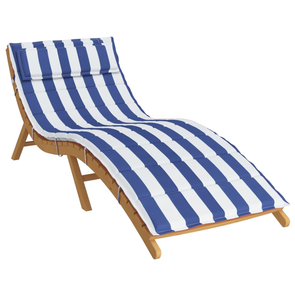 Vidaxl Lounger Blaphion Striped 180x60x3 cm Oxford tkanina modra in bela