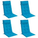 Coussins de chaise vidaxl 4 st haut de dos oxford tissu bleu clair