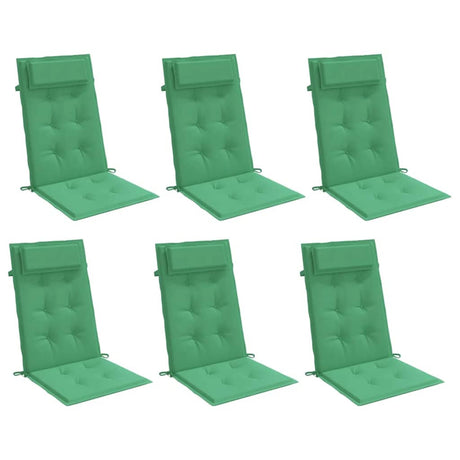 Vidaxl stoelkussens 6 st hoge rug oxford stof groen