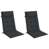 Vidaxl stoelkussens 2 st hoge rug oxford stof zwart