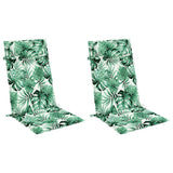 Vidaxl stoelkussens 2 st hoge rug bladpatroon oxford stof