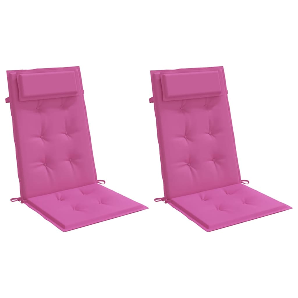 Vidaxl stoelkussens 2 st hoge rug oxford stof roze
