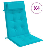 Vidaxl stoelkussens 4 st hoge rug oxford stof turquoise
