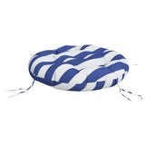Vidaxl zitkussen rond gestreept ø 60x11 cm oxford stof blauw wit