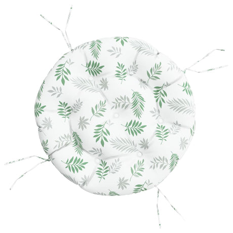 Vidaxl zitkussen rond bladpatroon ø 60x11 cm oxford stof