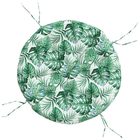 Vidaxl zitkussen rond bladpatroon ø 100x11 cm oxford stof