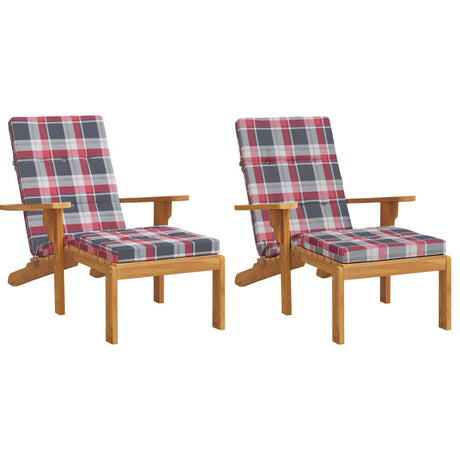 Vidaxl terrasstoelkussens 2 st ruitpatroon oxford stof rood