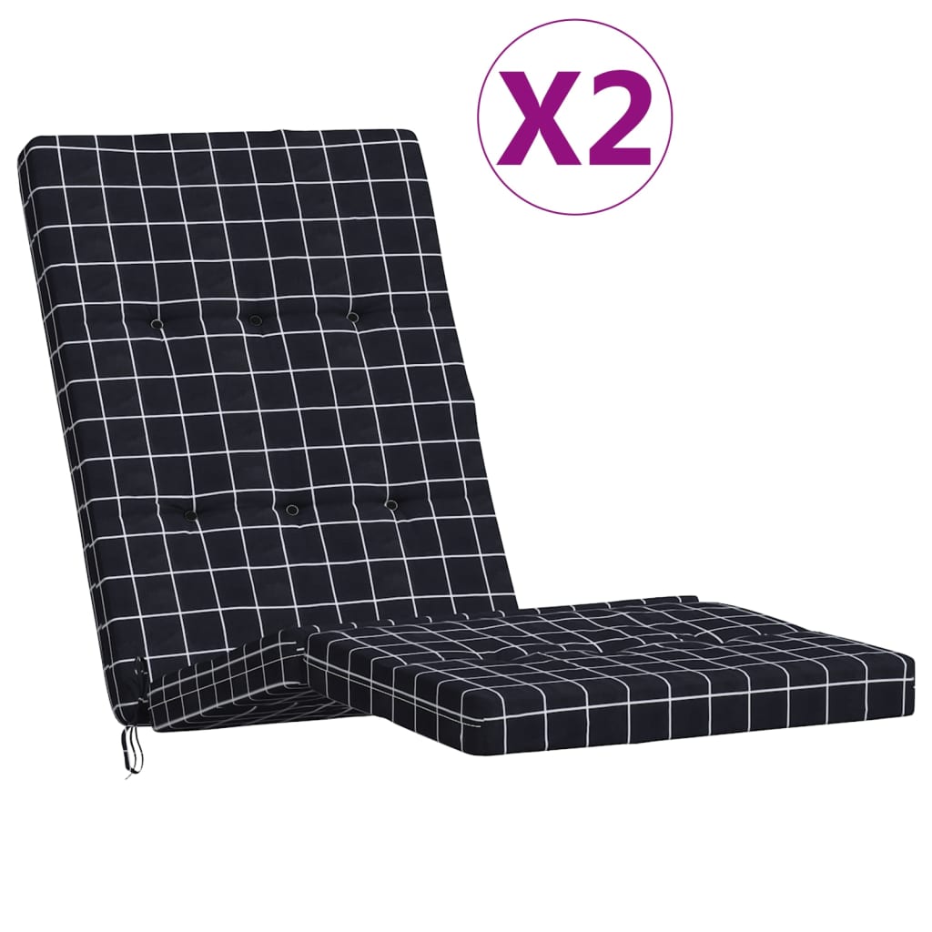 Vidaxl Terrassenstuhlkissen 2 Stedcase -Muster Oxford Stoff schwarz