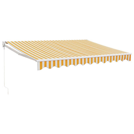 Vidaxl luifel uittrekbaar 3,5x2,5 m stof en aluminium geel en wit