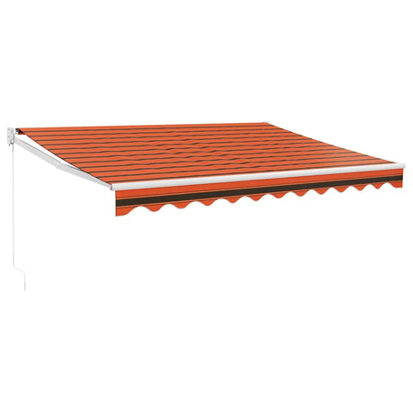 Vidaxl luifel uittrekbaar 3,5x2,5 m stof en aluminium oranje en bruin