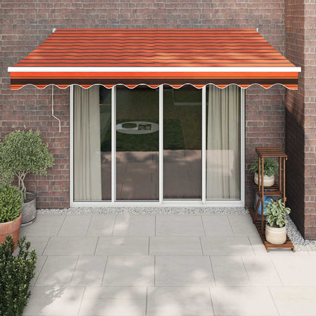 Vidaxl luifel uittrekbaar 3,5x2,5 m stof en aluminium oranje en bruin