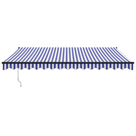 Vidaxl luifel uittrekbaar 4,5x3 m stof en aluminium blauw en wit