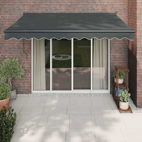 Vidaxl luifel uittrekbaar 3,5x2,5 m stof en aluminium antracietkleurig