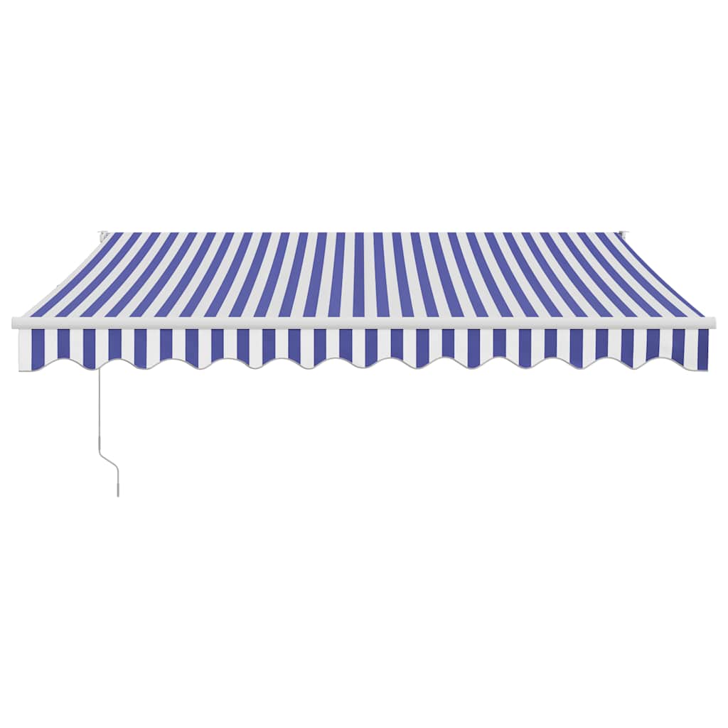 Vidaxl luifel elektrisch uitschuifbaar 3,5x2,5 m blauw en wit