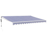 Vidaxl luifel automatisch uitschuifbaar 4x3 m blauw en wit