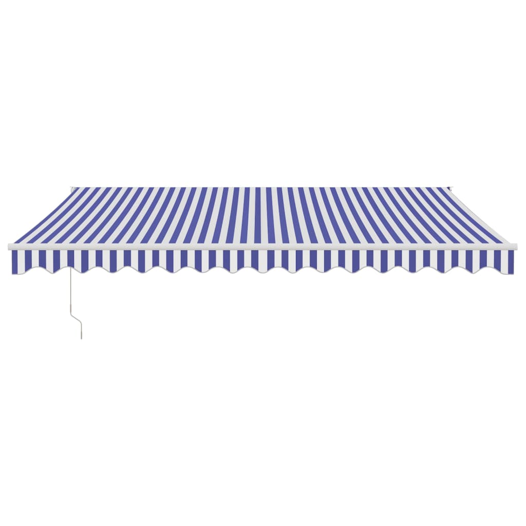 Vidaxl luifel automatisch uitschuifbaar 4x3 m blauw en wit