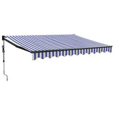 Vidaxl luifel elektrisch uitschuifbaar 3,5x2,5 m blauw en wit