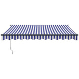 Vidaxl luifel elektrisch uitschuifbaar 3,5x2,5 m blauw en wit