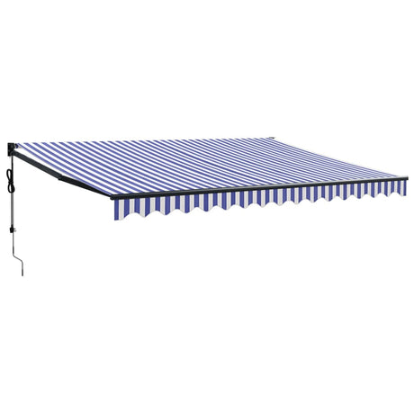 Vidaxl luifel automatisch uitschuifbaar 4,5x3 m blauw en wit