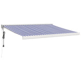 VidaXL Luifel uittrekbaar 3x2,5 m stof en aluminium blauw en wit