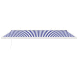 VidaXL Luifel uittrekbaar 5x3 m stof en aluminium blauw en wit