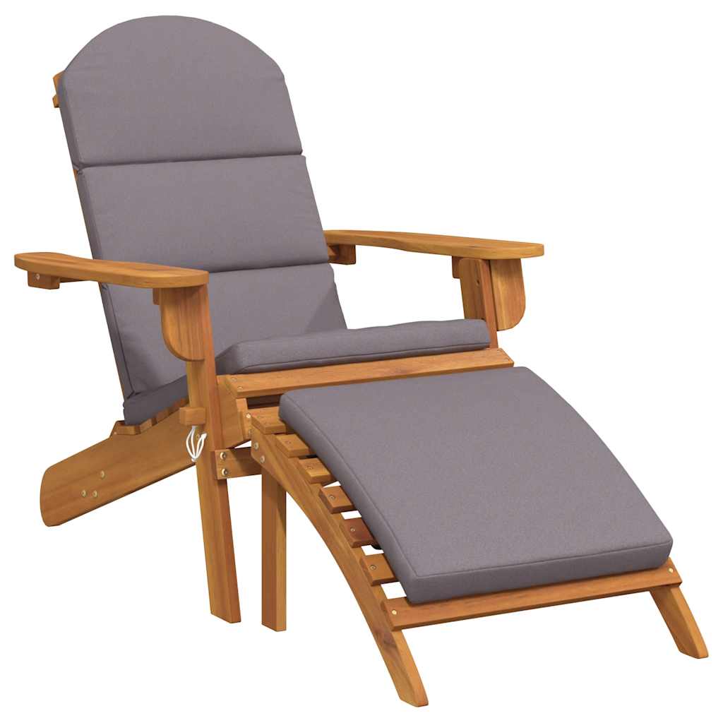 Vidaxl tuinstoel adirondack met voetensteun massief acaciahout