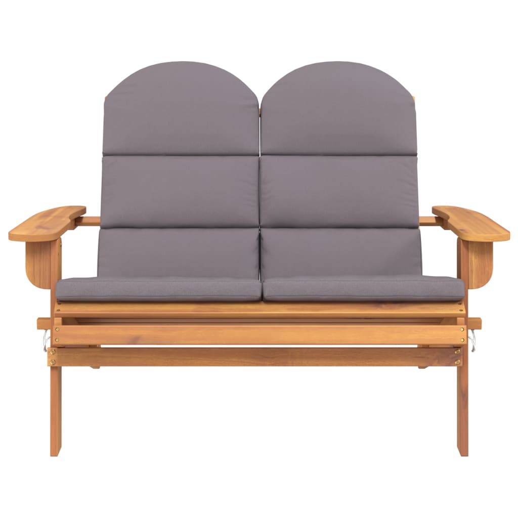 Vidaxl tuinbank adirondack met kussens 126 cm massief acaciahout