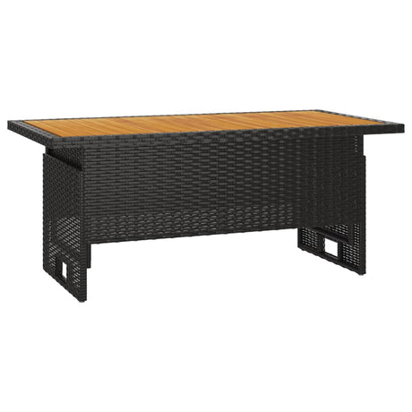 Vidaxl tuintafel 100x50x43 63 cm acaciahout en poly rattan zwart